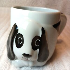 Adorable black and white puppy dog coffee/ tea mug